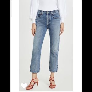 AGOLDE Ripley mid rise straight jeans in Forfeit